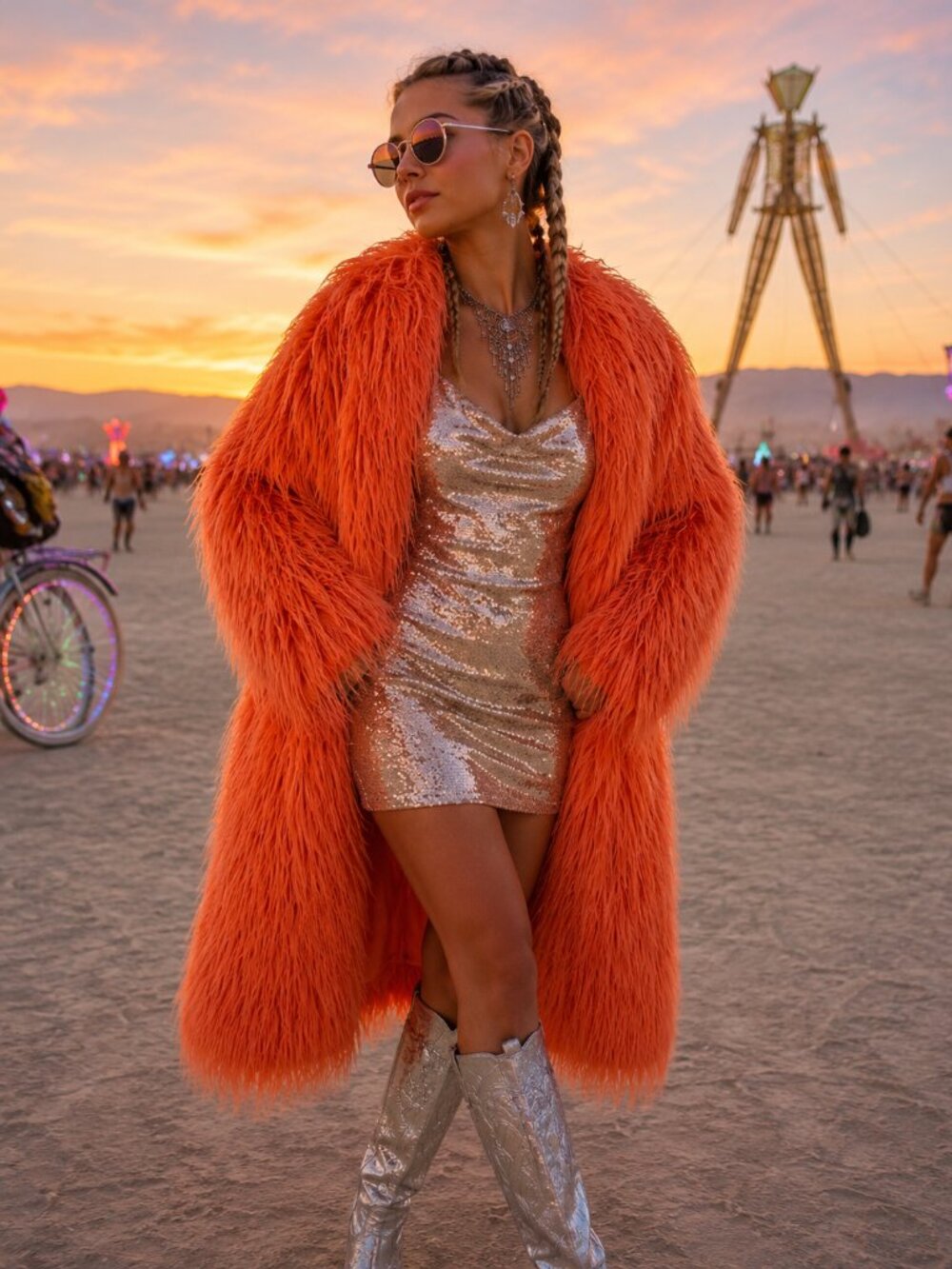 New Faux Fur Fluffy Coat Festival Rave EDM Burning Man